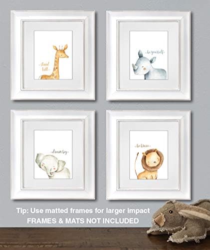Konfeti Tilki Safari Hayvanlar Kreş duvar sanat dekoru, Hayvanat Bahçesi Erkek Bebek Kız Tırnak (8x10 Çerçevesiz