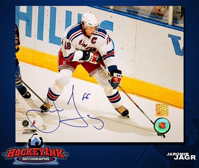 Jaromir Jagr imzalı New York Rangers 8 x 10 Fotoğraf - 70402-İmzalı NHL Fotoğrafları