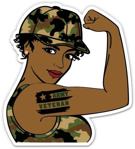 Ordu Veteran Afrika Amerikan Sticker-5 laptop etiketi - Su Geçirmez Vinil Araba, Telefon, Su Şişesi-Siyah Rosie Servis