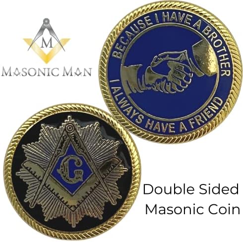 MasoincMan Metal Masonluk El Sıkışma Çift Taraflı 1.7 Mücadelesi Coin Hediye Kesesinde