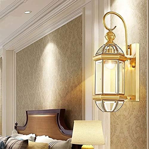 UASTE duvar lambası duvar lambası bakır, açık su geçirmez duvar lambası oturma odası dekoratif ışıklar başucu ışıkları,