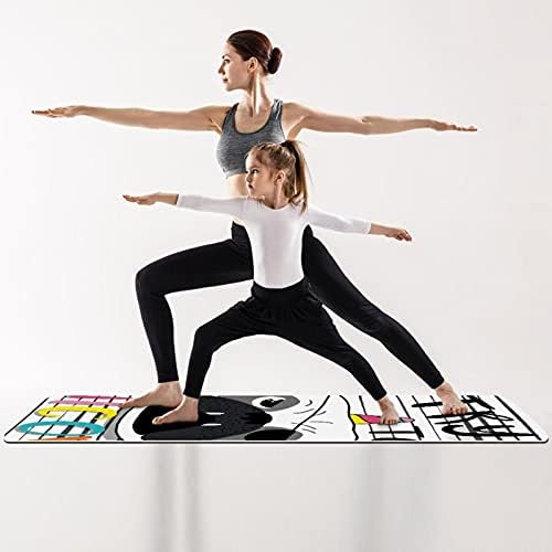 Kalın Kaymaz Egzersiz ve Fitness 1/4 yoga mat Pug Unicorn Korsan Baskı Yoga Pilates ve Zemin Fitness Egzersiz (61x183cm)