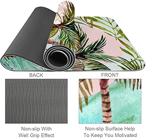 6mm Ekstra Kalın Kaymaz Yoga Mat Egzersiz Egzersiz Paspaslar Spor Palmiye Tropikal anti-gözyaşı Büyük Toksik Olmayan