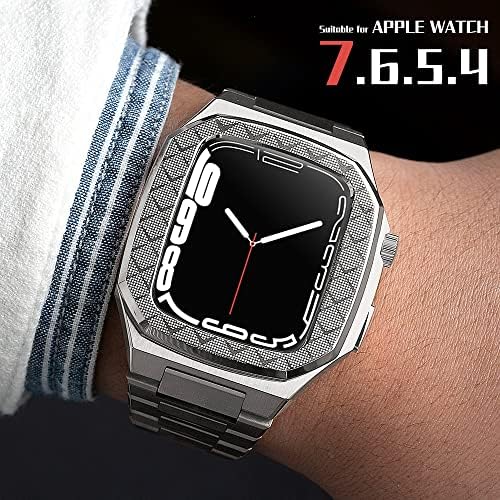 BHOLSA Modifikasyon Kiti Metal Çerçeve Apple Ürünü İçin 8 7 6 5 4 42mm 44mm 45mm watchcase çerçeve Metal Kayış Değiştirme