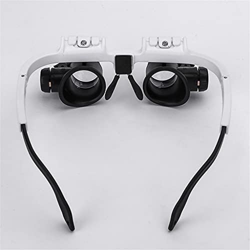 WSZJJ 8X 23X LED Geri Çekilebilir Kafa Monte İzle Bakım Büyüteç Gözlük Çift Gözler Büyüteç Gözlük ile LED ışık