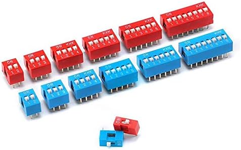 50 ADET/1 GRUP 2.54 MM DIP Kodu Dijital Slayt Geçiş Anahtarları Kırmızı / Mavi 1 P 2 3 4 5 6 8PİN - (Renk: Mavi,