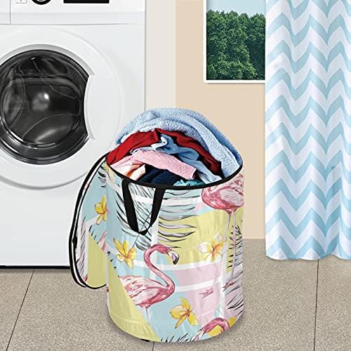 Flamingo Pop Up çamaşır sepeti kapaklı Katlanabilir Depolama Sepeti Katlanabilir çamaşır torbası Kamp Piknik için