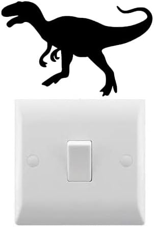 Dinozor ışık anahtarı / araba / Tablet / duvar Sticker çıkartması kreş çocuk odası dekor (siyah, 10cm x 6cm)