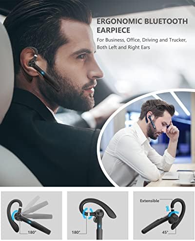 Bluetooth kulaklık, ENC mikrofonlu Bluetooth kulaklık, şarj kılıflı kamyon şoförü kablosuz kulaklık 55 saat çalma
