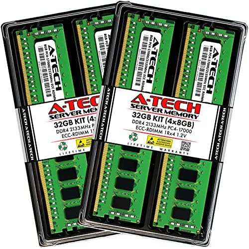 A-Tech 32GB Kiti (4x8GB) ram bellek için Supermicro X11SPH-nCTPF-DDR4 2133MHz PC4 - 17000 ECC Kayıtlı RDIMM 1Rx4