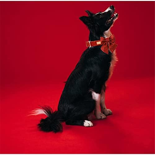 XIULAIQ Kırmızı Ipek köpek tasması Köpek Yaka Papyon Ayarlanabilir köpek tasması Pet Hediye Küçük Orta Büyük (Boyut: