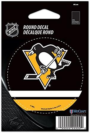 WinCraft NHL Pittsburgh Penguins WCR66214091 Yuvarlak Vinil Çıkartma, 3 x 3, Siyah