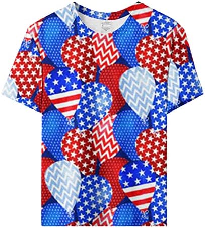 T Shirt Erkek Kadın Amerika Bayrağı Baskı sıfır yaka bluzlar Kısa Kollu Yuvarlak Boyun Tee Gömlek Katmanlı Uzun Kollu