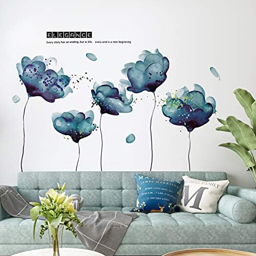 Amaonm Yaratıcı Çıkarılabilir 3D Açık Mavi Rüya Çiçek Duvar Sticker Kabuğu Sopa Ev sanat dekoru Kreş Çiçek Duvar