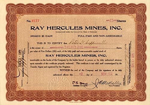 Ray Herkül Madenleri A. Ş. - Stok Sertifikası