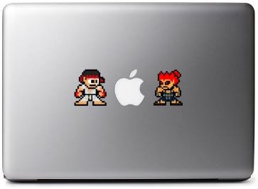 8-Bit Ryu Vs. Akuma çıkartmaları Street Fighter MacBook, iPad Mini, iPhone 5'ler, Samsung Galaxy S3 S4, Nexus, HTC