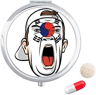 Kore Bayrağı Yüz Makyaj Kafa Çığlık Kap Hap Durumda Cep tıbbi saklama kutusu Konteyner Dağıtıcı