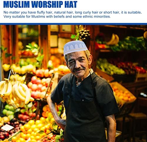 Bayram Müslüman İbadet Şapka İşlemeli Erkek Şapka Nefes Şapka Dekoratif Şapka günlük Elbise