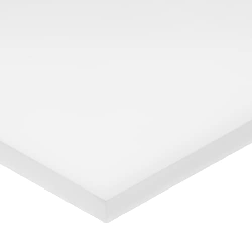Delrin Asetal Homopolimer Plastik Çubuk, Beyaz, 1 inç Kalınlığında x 2 inç Genişliğinde x 24 inç Uzunluğunda
