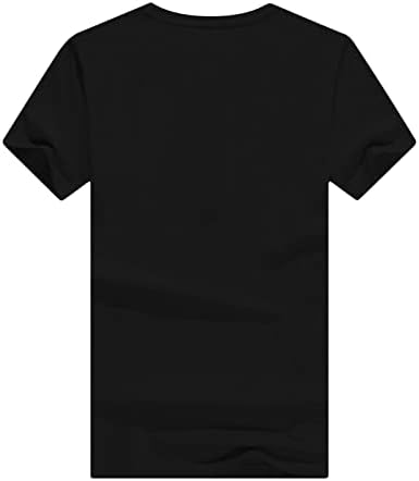 Dreamlascar kadın Moda T-Shirt sevgililer Günü Rahat Pullu Yuvarlak Boyun Kısa Kollu Yumuşak Gevşek Baskı Siyah Tees