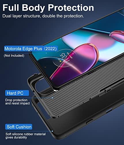 Motorola Edge Plus için Dahkoiz (2022) Kılıf, Moto Edge Plus 5G UW 2022 Kılıf, Toz Geçirmez Kapaklı, Tam Vücut Korumalı