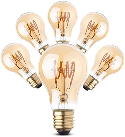 SIJUNSI 6 Paket Patentli LED Edison Ampuller, Dim A19 LED Ampul, 2200 K Sıcak Beyaz, E26 Bankası, 4 W (40 W Eşdeğer),