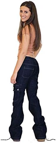 Kadınlar için geniş Bacak Kot Destoryed Flare Düğme Kargo Savaş Artı Boyutu Skinny Denim Pantolon Pantolon