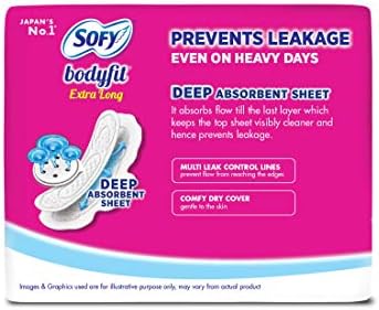 SOFY BodyFit Ekstra Büyük Antibakteriyel Hijyenik Ped (Her Biri 6, 6 Pedlik Paket)