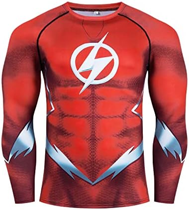 Anlixin Süper Kahraman Uzun Kollu Model Sıkıştırma Gömlek