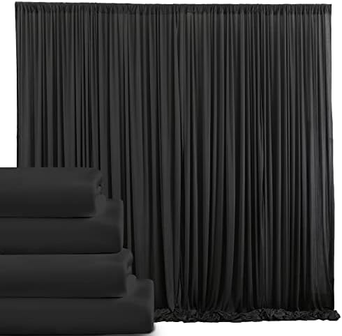 10 ft x 20 ft Kırışıklık Ücretsiz Siyah Zemin Perde Panelleri, Polyester Fotoğraf Backdrop Perdeler, düğün Parti