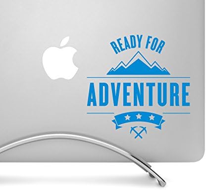 Maceraya Hazır - 5 Uzun Kesim Vinil Açık Mavi Çıkartma-MacBook, Dizüstü Bilgisayar, Tablet, araba ve daha Fazlası