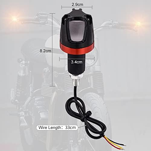 ZHHXYanh Led motosiklet gidonu dönüş sinyal ışıkları 12 V Amber kırmızı motosiklet dönüş sinyalleri gidon kavrama