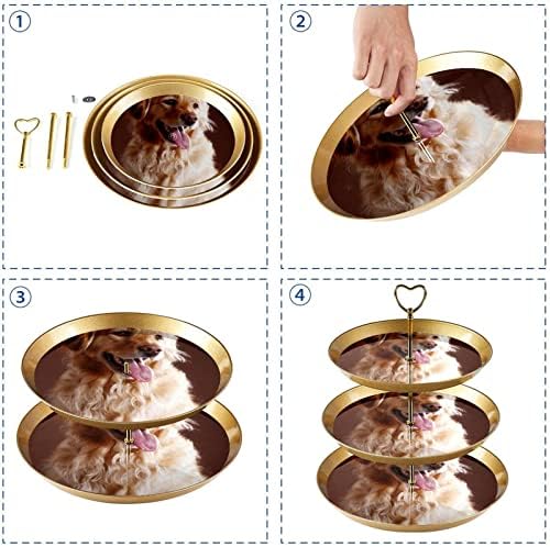 Kek Standı Seti 3 Katmanlı Cupcake Standları Kullanımlık Pasta Tabağı Düğün Doğum Günü çay Partisi Süslemeleri, Hayvan