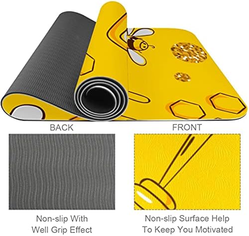 Siebzeh Sevimli Arı Sarı Premium Kalın Yoga Mat Çevre Dostu Kauçuk Sağlık ve Fitness Kaymaz Mat Her Türlü Egzersiz