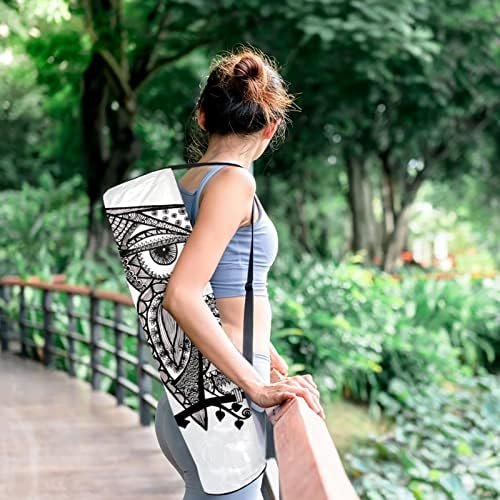 Yoga Mat Çantası, Baykuş Hayvan Soyut Kuş Egzersiz Yoga matı Taşıyıcı Tam Zip Yoga Mat Taşıma Çantası Ayarlanabilir