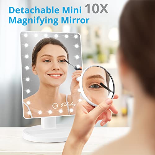 Işıklı Fabuday makyaj Aynaları-Çıkarılabilir 10X Büyütmeli Fabuady ışıklı Makyaj Aynası, ışıklı Ayna Dokunmatik Ekran