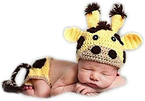 Yenidoğan Bebek Fotoğraf Sahne Erkek Kız Tığ Örgü Sığır Şapka Şort Fotoğraf Çekimi Kıyafetler Sarı