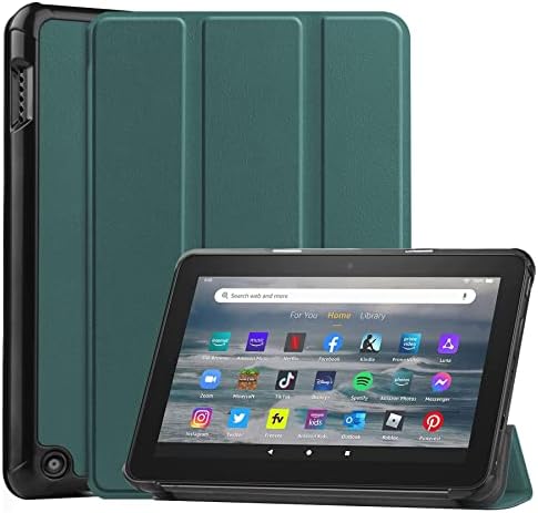 Kindle Fire 7 (2022 Sürümü) ile Uyumlu Tablet Arka Kapak Kılıfı, Üç Katlı Akıllı Tablet Kılıfı, Sert PC Arka Kabuk