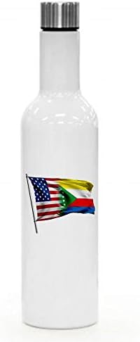 ExpressİtBest 25oz Yalıtımlı Şarap / Su Şişesi-Komor Bayrağı (Komor) - Birçok Seçenek