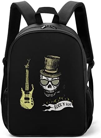 Kafatası Rock Roll Unisex sırt çantası hafif sırt çantası moda omuz çantası su şişesi cepleri ile