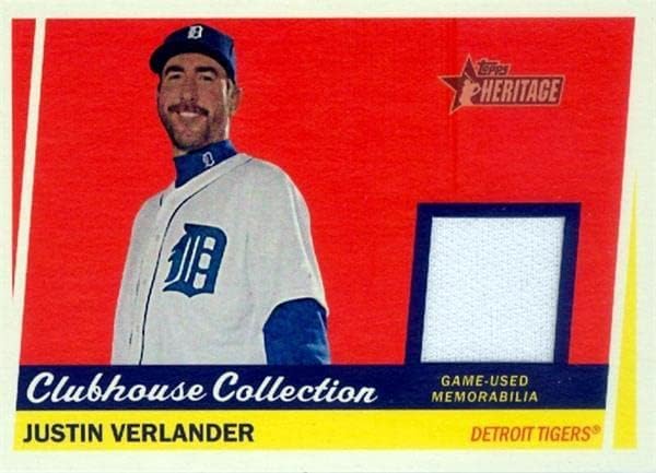 Justin Verlander oyuncu yıpranmış jersey yama beyzbol kartı (Detroit Tigers, Astros WS Şampiyonu) Topps Clubhouse