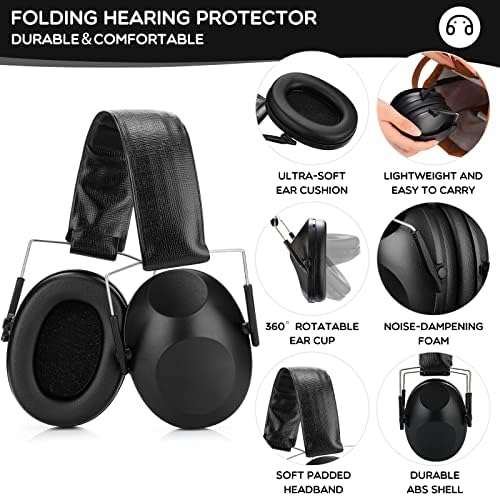 4 Parça ile Çekim Kulak Koruma Earmuffs NRR 21dB Gürültü Emniyet Kulak Muffs İşitme Koruma Çekim Aralığı için katlanabilir