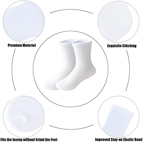 Jamegio Erkek Mürettebat Çorap 6 Pairs Beyaz Pamuk Atletik Çorap Toddlers için Erkek Kız