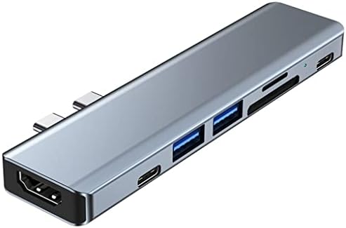 LLAMN C Tipi Dock Bağlantı Noktası C Uyumlu USB 3.0 Adaptörü TF SD Okuyucu PD şarj doku Hava Splitter (Renk: Beyaz-Meyve