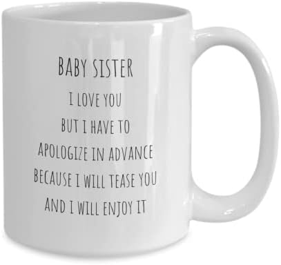 bebek kız kardeşi için komik kupa, bebek kız kardeşi hediyesi, bebek kız kardeşi için gelecekteki hediye