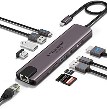 USB C Hub Multiport Adaptörü, 10-in-1 USB C Dongle, USB-C Hub ile MacBook Pro için HDMI 4 K 60Hz, Gigabit Ethernet,