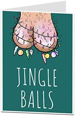 Onun için komik kaba Noel kartı erkekler Jingle topları koca ve erkek arkadaşı için mükemmel Kendi noel mesajınızı