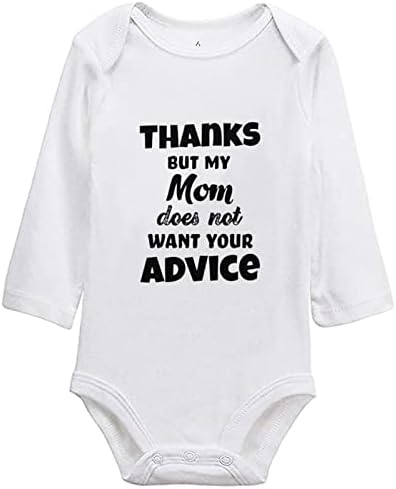 Teşekkürler Ama Annem Tavsiyeni İstemiyor Yenidoğan Bebek Bodysuits Tulum Kıyafetler Beyaz 0-24 Ay