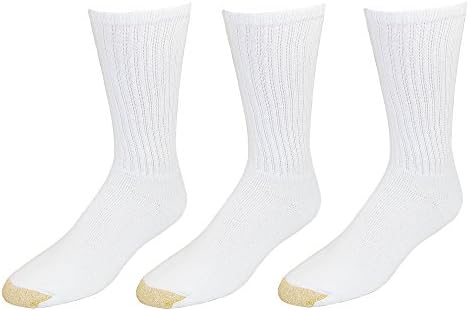 GOLDTOE Erkek Ultra Tec Performance Crew Spor Çorapları, Çok Çiftli, Beyaz (3 Çift), Büyük