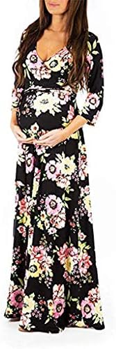 Annelik Maxi Elbise Yaz Kadın Wrap Elbise Kemer Çiçek Çiçek hamile elbisesi Gebelik Annelik Photoshoot Elbise